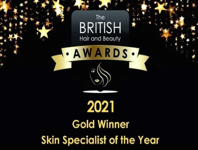 Official winner graphic for Skin specialist of the year - British Hair and beauty awards