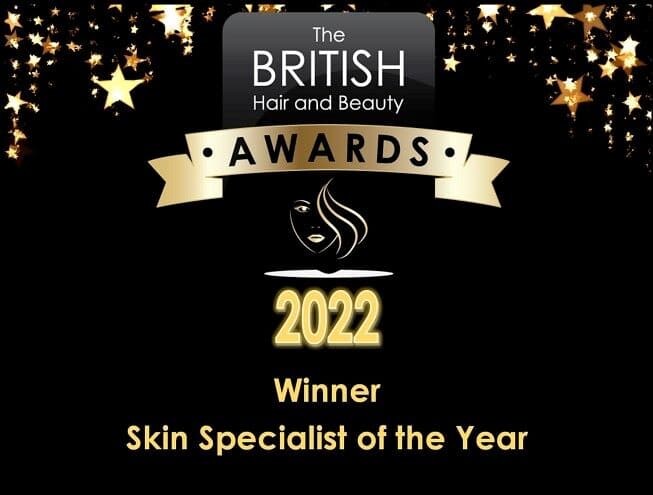 Official winner graphic for Skin Specialist of the year - British Hair and beauty awards 2022