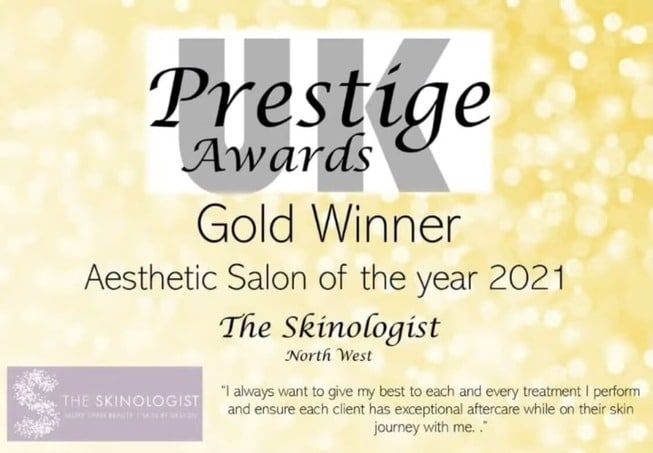 Gold winner aesthetic salon of the year 2021